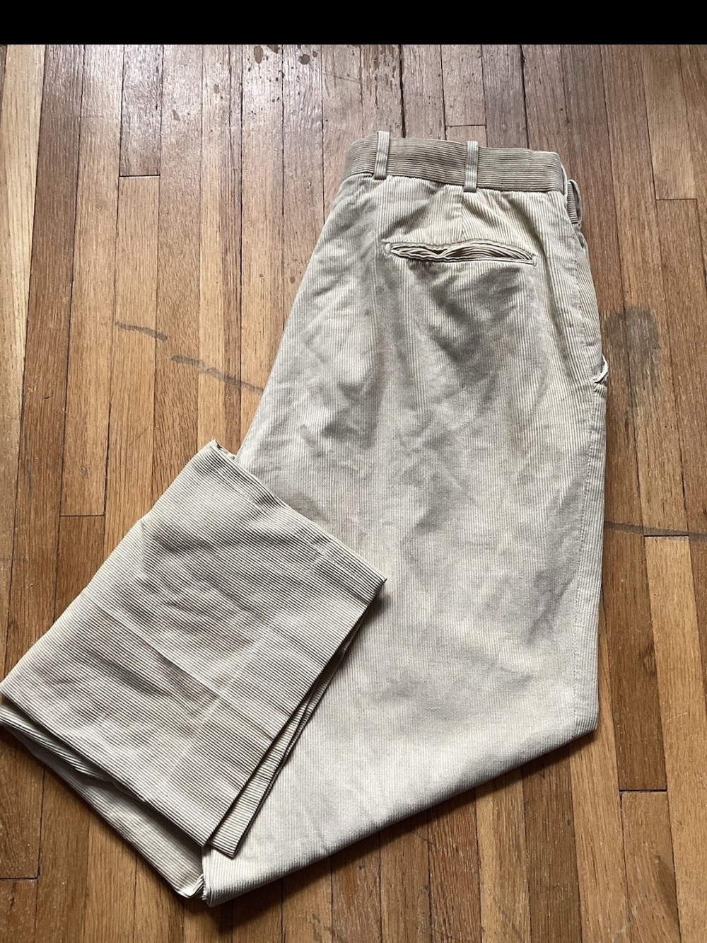 Peter Millar Men's Size 32-30 Solid Beige Corduroy Pants,100% Cotton,MINT